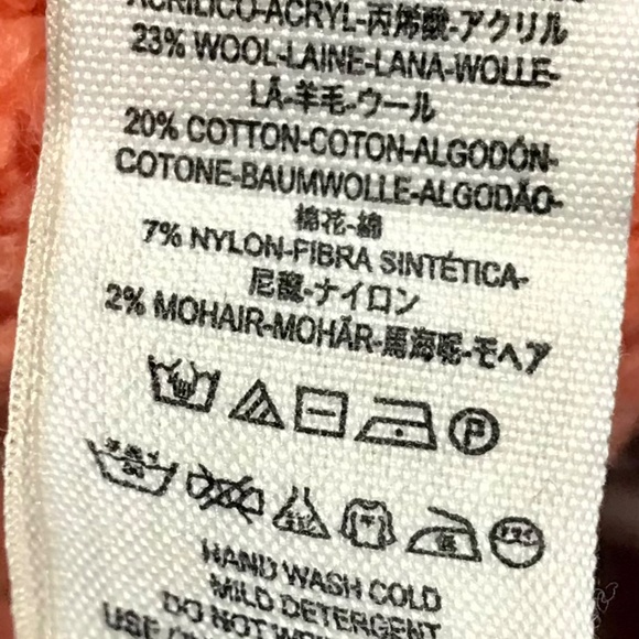 Free People Orange Chamomile Wool Blend Open Front Chunky Cardigan Sweater SZ XS - Picture 10 of 10